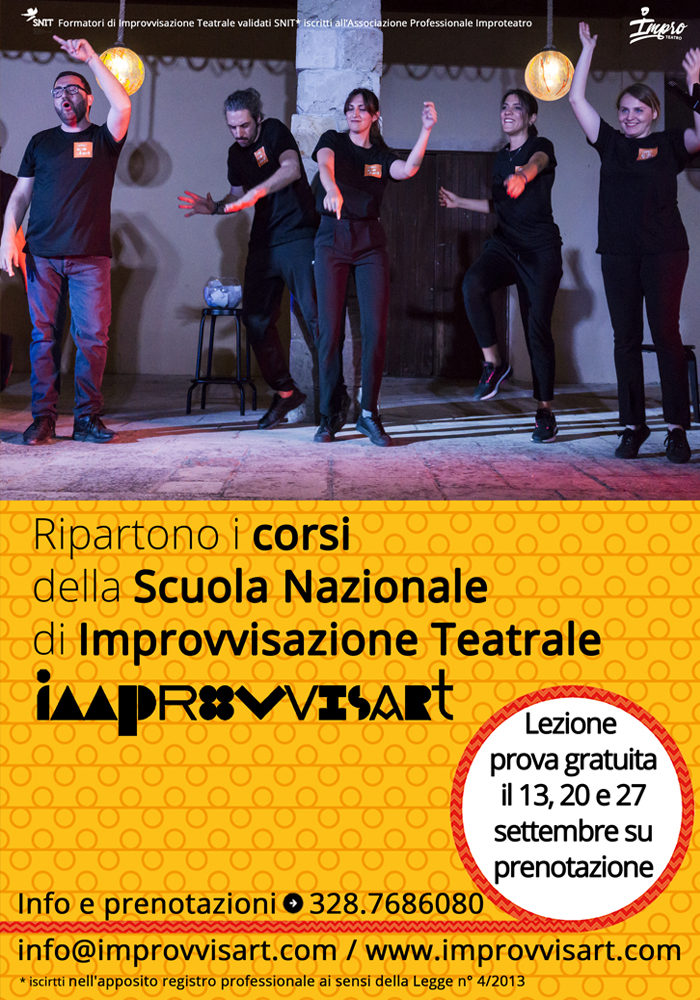 Ripartono a Lecce i corsi di Improvvisazione Teatrale con Improvvisart